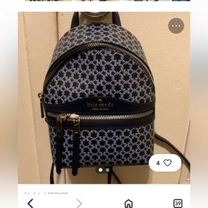 NWOT Kate Spade Navy and blue Geometric Backpack 8.5X7